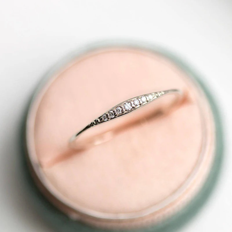 Изысканный лаконичный дизайн кольцо с кристаллами циркония элегантные 3 цвета на