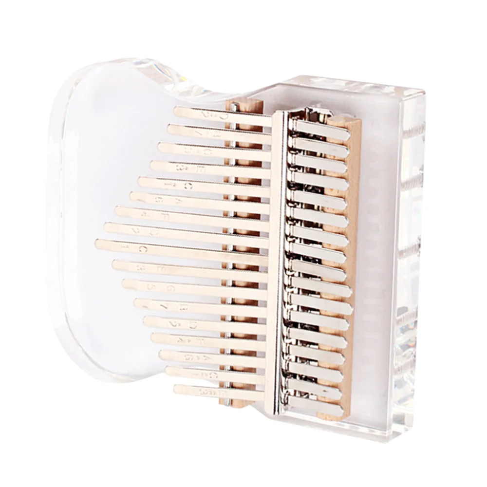 

17 Keys Concave Shape Thumb Piano Transparent Portable Kalimba Musical Instrument (Silver)
