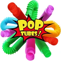4 pack mini pop tube sensory fidget toy colorful popit for construction building educational toys for stress autism adhd kawaii