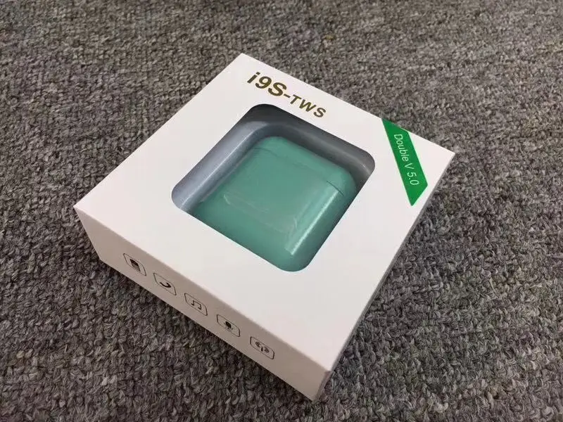 i9s tws green Красочные 5 цветов I9s TWS V5.0 Bluetooth гарнитура Беспроводные наушники Розничная коробка для iPhone 7 8 X XR samsung huawei - Цвет: i9s tws green