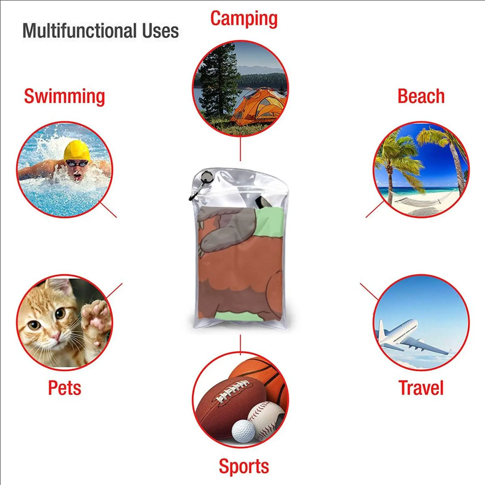 Спящая Ленивец обнимающая лама быстросохнущее полотенце для спортзала