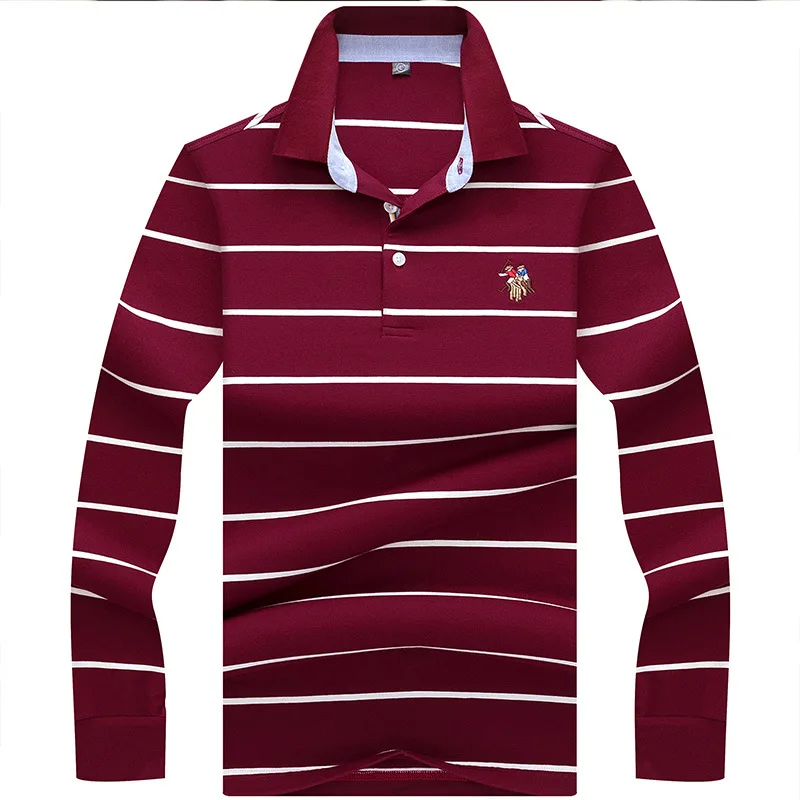 Camisa Masculina хлопковая брендовая мужская футболка поло Мужская с длинным рукавом