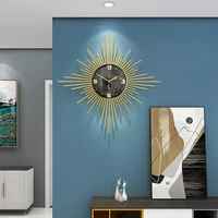 over sized large metal sun wall clock modern design home decore watch mural sticker ornament living room decoration mechanism