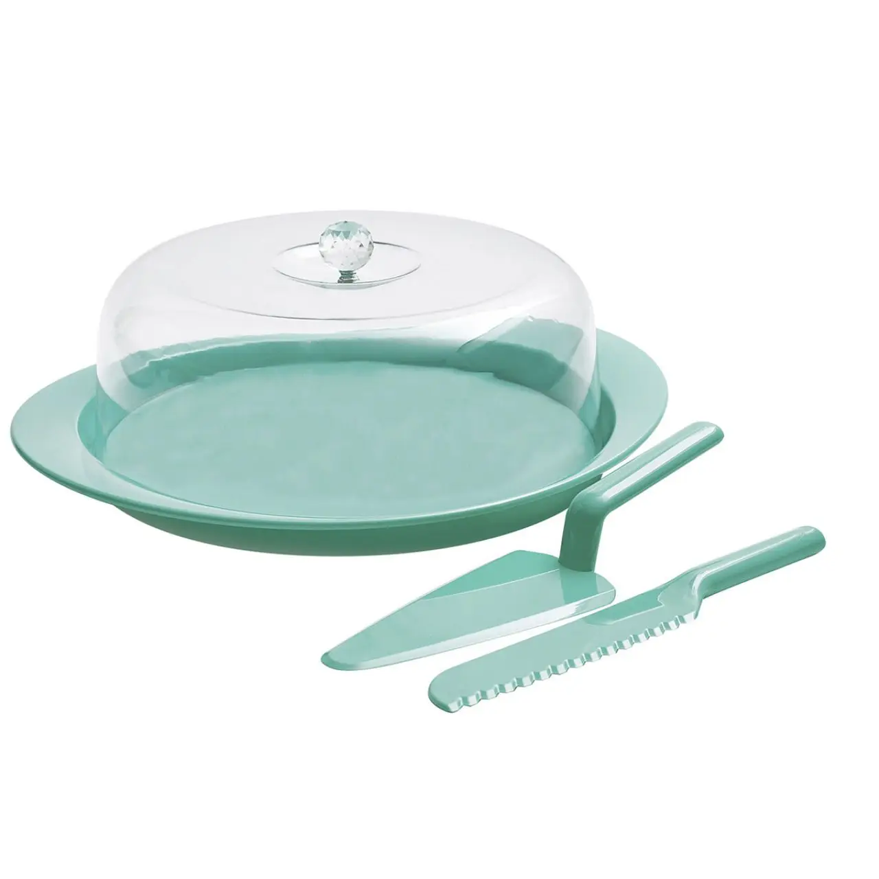

Turquoise Color Fanuslu Cake Saucer Set lunch box bulaklar eat bars knife
