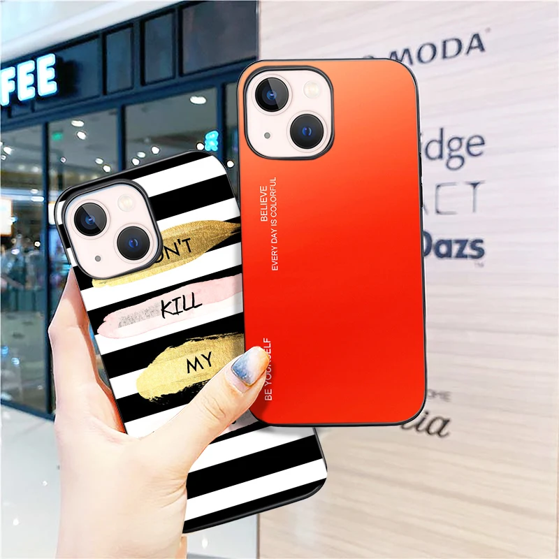 

Color Gradient Letter Phone Case for IPhone 13 12 11 Pro X XR Max Shockproof Cover for IPhone 8 7 6 S Plus XS Max SE Coque Funda