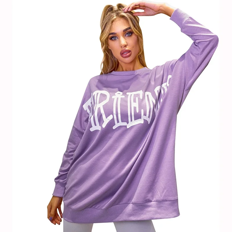 

long sleeve oversized cotton letter casual loose autumn winter pullover sweatshirts women tops 2021