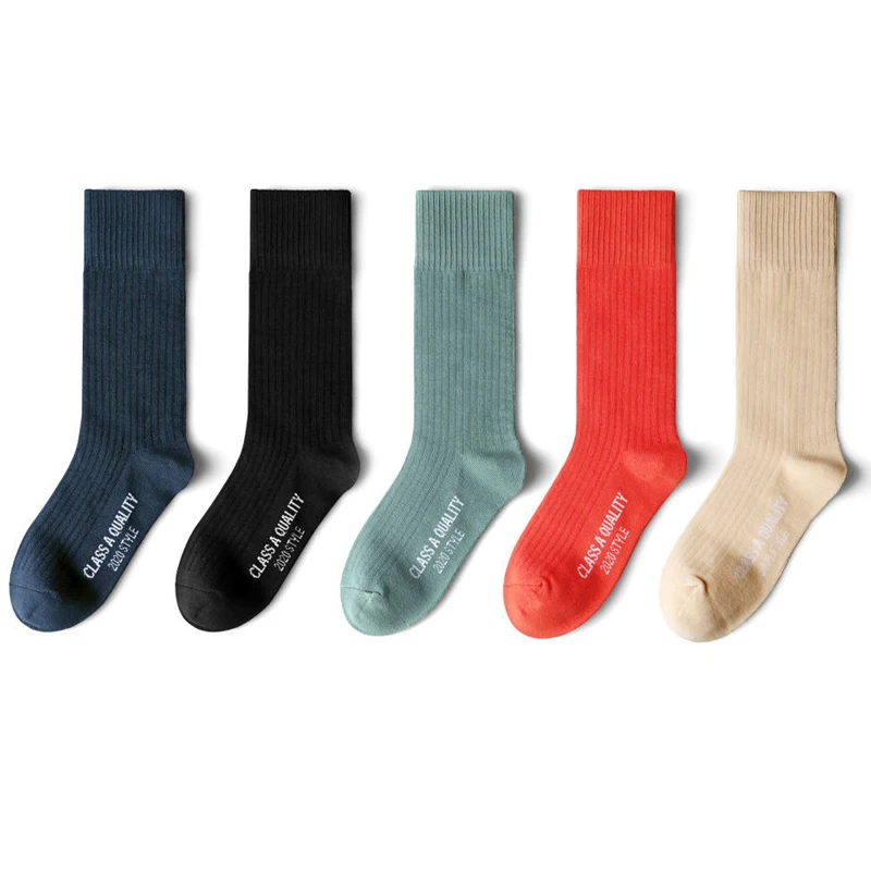

Fashion Cotton Men's Socks Solid Sport Long Socks Women Unisex Stripe Socks Male High Quality Casual Calcetines