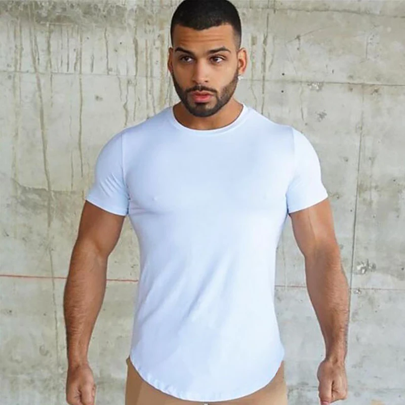 

Men's Muscle Short Sleeve Sweat T-shirts Quick drying Gyms Super Extreme Tops Breathable Stretch Tee