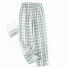 2021 Новый Для мужчин хлопок марлевые брюки в клетку, трикотажные брюки для сна Для мужчин s пижамные брюки для мальчиков штаны для сна пижамы с короткими для Для мужчин
