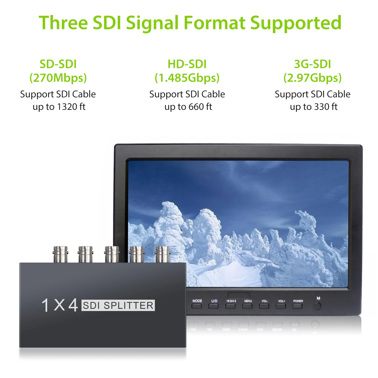 LiNKFOR 1x4 разветвитель для SD SDI HD 3G расширитель 1 Вход & 4 выхода 1080P 60 Гц сплиттер с
