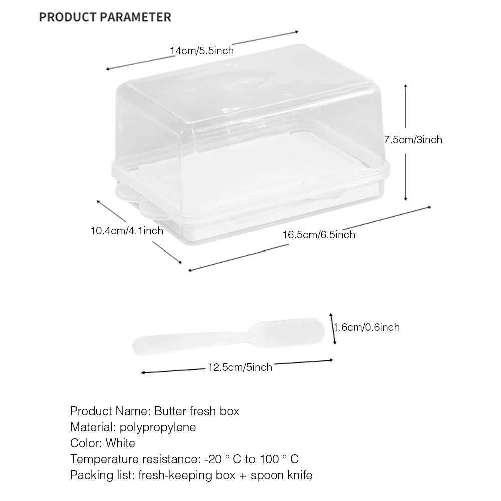 Пластиковый контейнер для хранения масла прозрачный сыра поднос с ложкой и