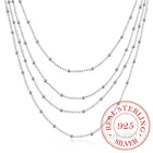 Элегантный женский аксессуар с многослойными бусинами, длинная цепочка из стерлингового серебра 925 пробы, модное ожерелье для свадебной вечеринки
