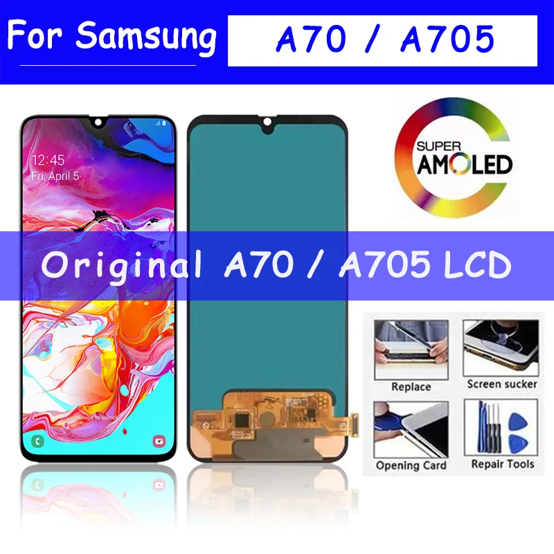 

AMOLED For Samsung Galaxy A70 2019 LCD Display SM-A705FN/DS Screen Touch Digitizer For Samsung SM-A705F/DS Screen Replacement