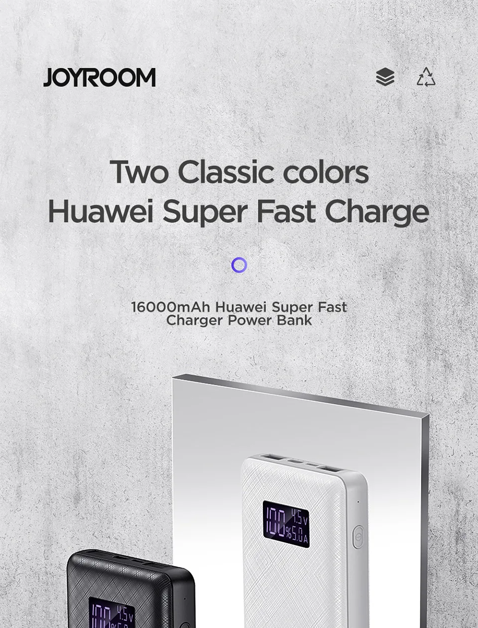 Joyroom 22,5 Вт внешний аккумулятор Супер быстрая зарядка внешний аккумулятор 16000 мАч для huawei Быстрая зарядка двойной USB Аккумулятор Внешнее портативное зарядное устройство
