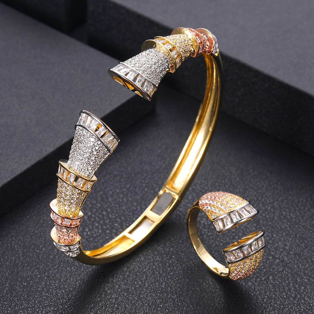 Jankelly Роскошный Уникальный Африканский браслет кольцо набор ювелирных изделий