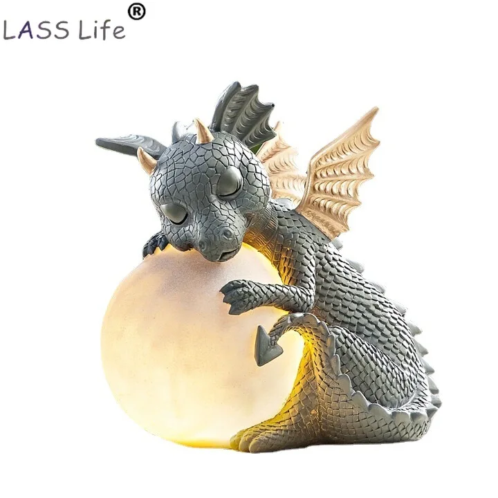 

Small Dinosaur Meditation Sculpture Resin Home Desk Dragon Meditated Statue Model Garden Outdoor Yard Decoration Home Decor