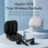 world premiere haylou gt6 automatic pairing bluetooth 5 2 earphones mono and aac stero sound wireless low latency headphones