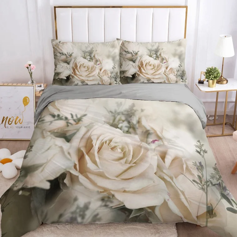 

3D Duvet Cover Set Bedding Sets Double Queen Blanket Quilt Cover Country style Flowers Bedclothes Bed Linings EUR UK 2-3pcs/set