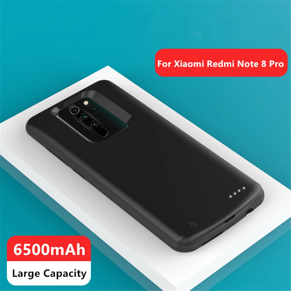 6500 мАч зарядное устройство чехол для Xiaomi Redmi Note 8 Pro power Case резервного питания банк чехол для Redmi Note 8 Pro power case
