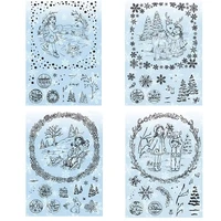 girl winter wishes 6x8inch transparent silicone clear stamp for scrapbooking diy craft decoration soft stamp photo