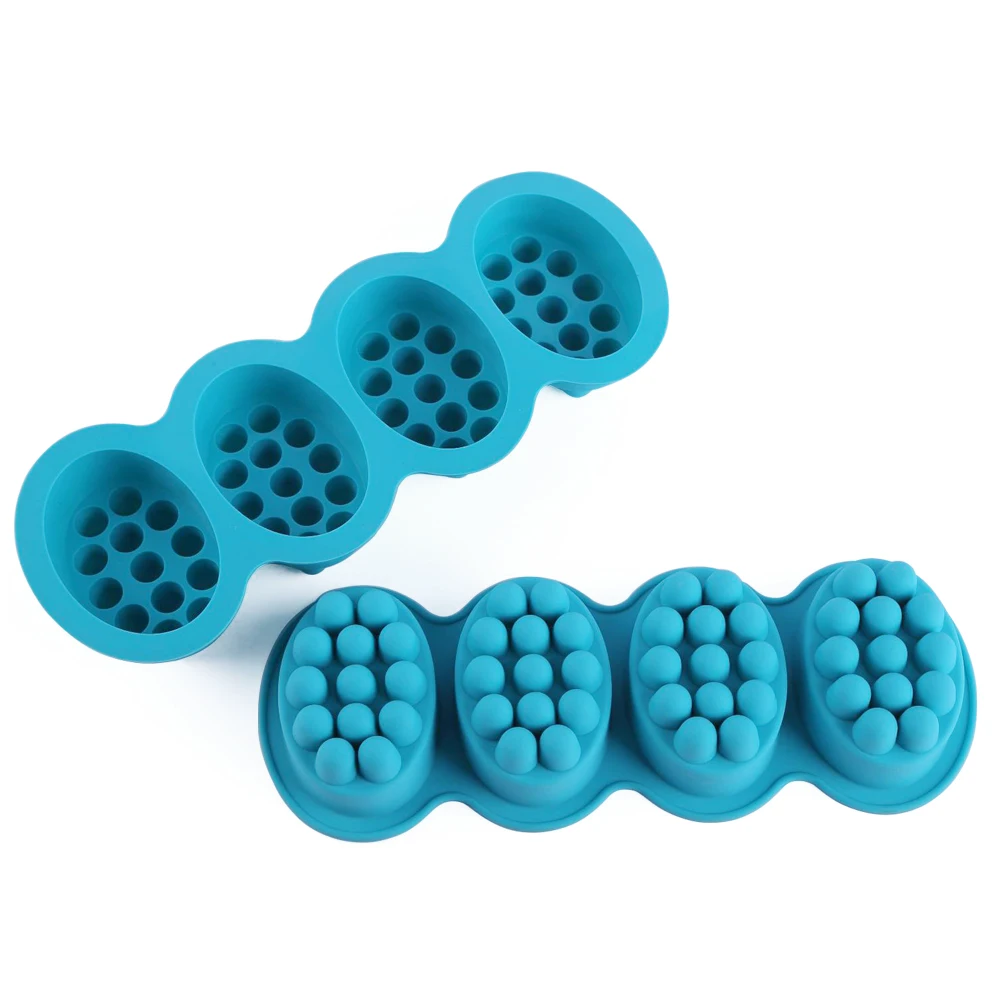 4 полости мыло формы массажной терапии силиконовые для мыла изготовления