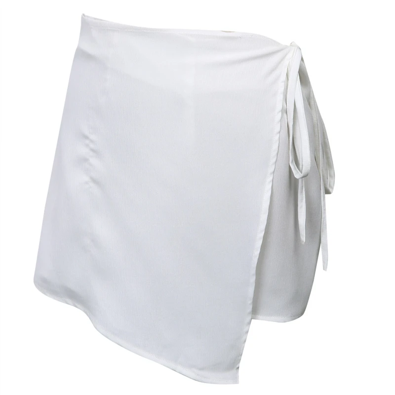 Шорты женские однотонные Асимметричные с завышенной талией из хлопка и льна |