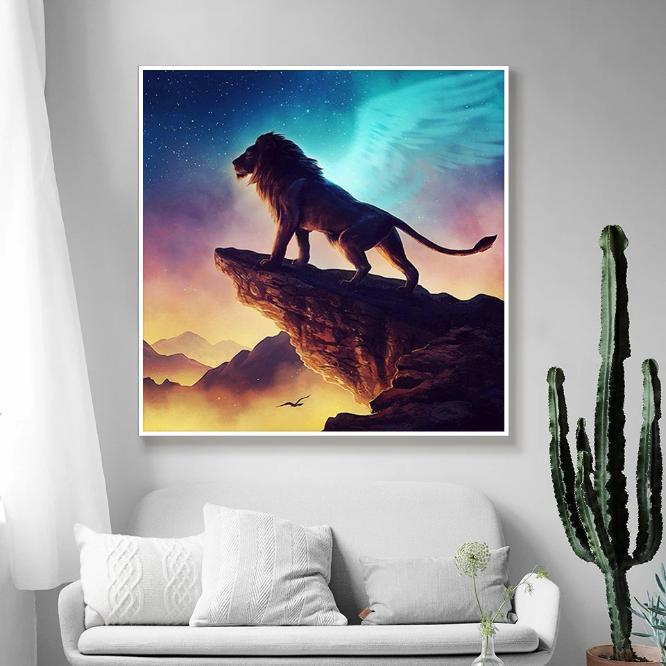 Алмазная 5D картина сделай сам с полным покрытием 3D-картина изображением животных