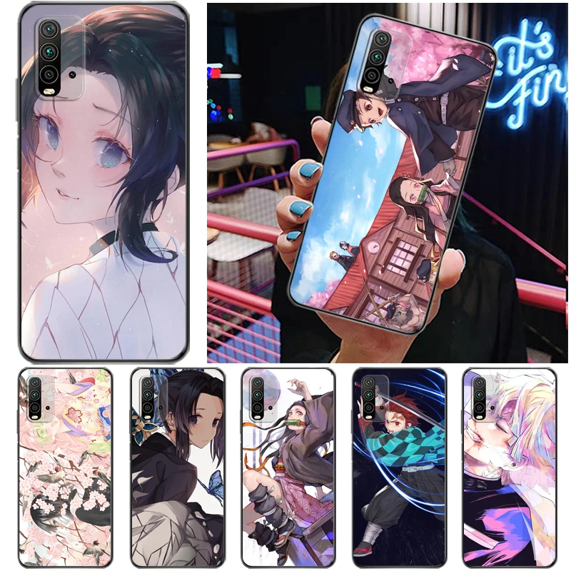 

Demon Slayer Kamado Tanjirou Kimetsu No Yaiba Kamado Nezuko Agatsuma Zenitsu Phone Case For Xiaomi Redmi 9 9T 9A 9C Pro Funda