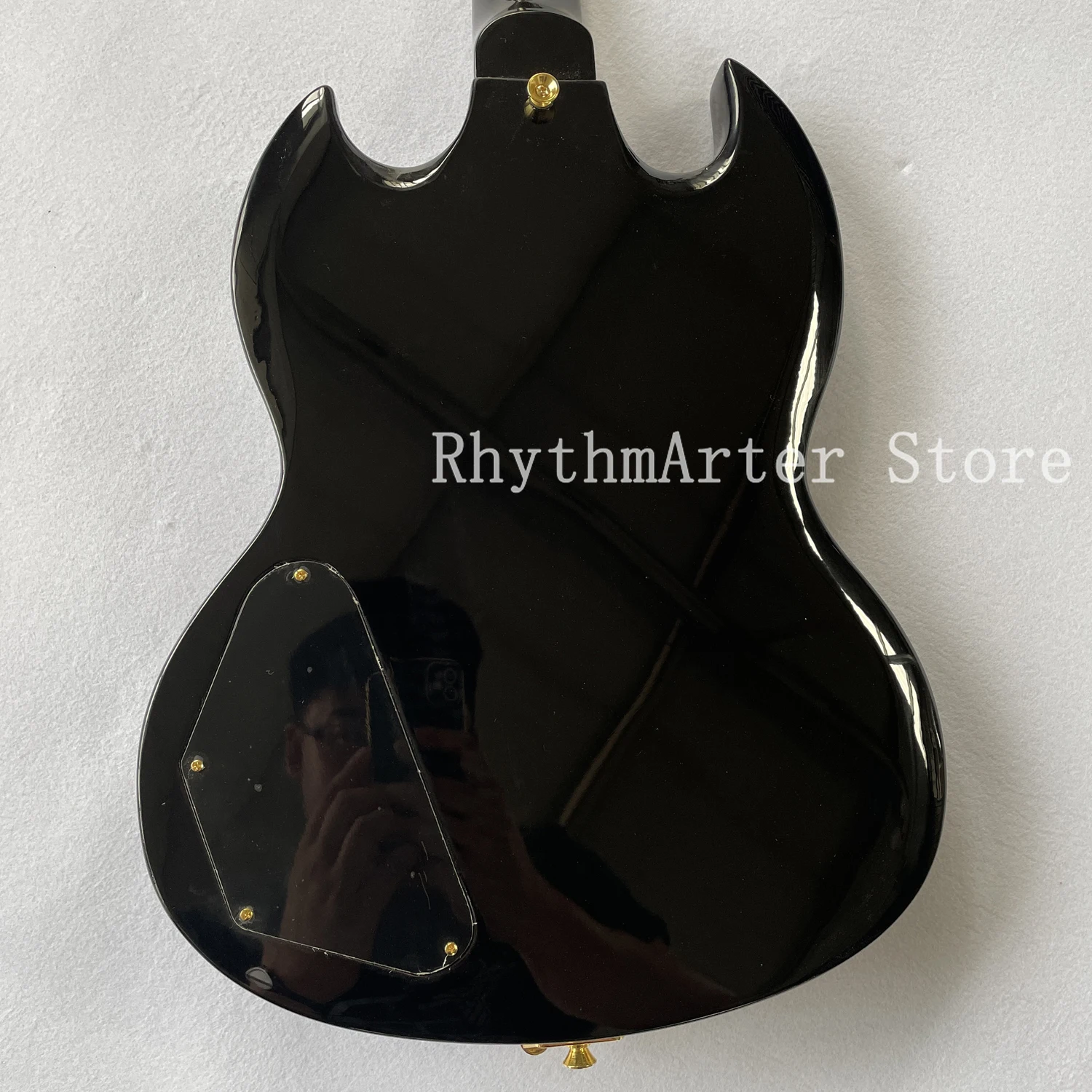 Гитара SG на заказ с ярким черным корпусом фингерборд из палисандра система tremolo