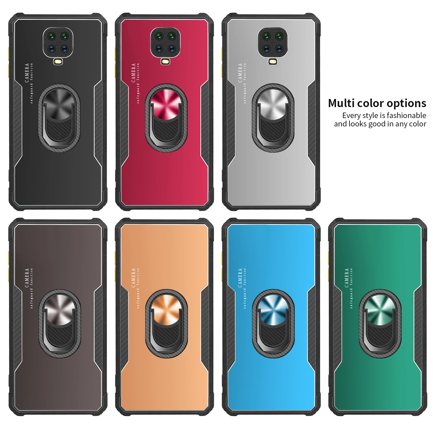 

Shockproof Case For Xiaomi Redmi Note 9 Pro 8 9S Max K20 Ring Hybrid Slim Armor Phone Back Case For Xiaomi MI Note 10 Pro CC9 9T