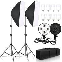 photography softbox lighting kit with e27 lamp holder8pcs led bulbcarry bagsoft box accessoriesfor photo studio video