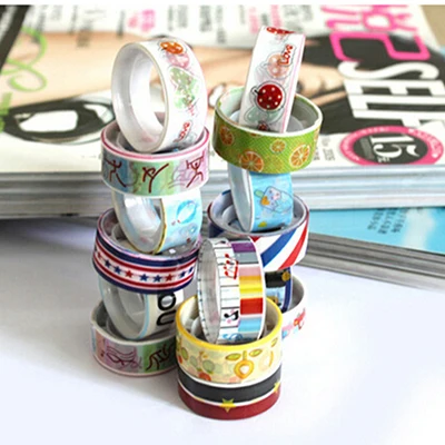 

10pcs/pack Multi-color Tape Scrapbooking Masking Tape DIY Decorative Adhesive Tapes Paper Korean Stationery Sticker