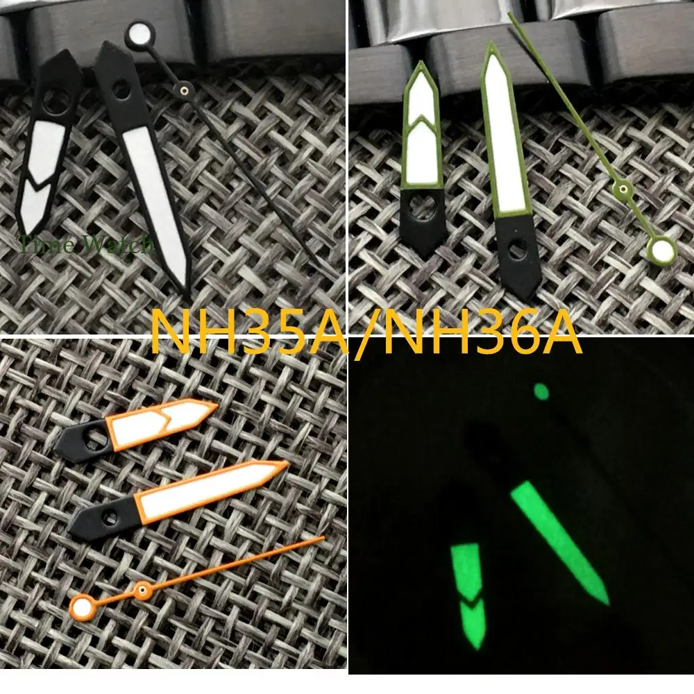 

New Arrival Watch Hands Fit For NH35 NH36 Model 7s26 4r35 7009 Automatic Movement Black/Orange/Olive Color Green Lume