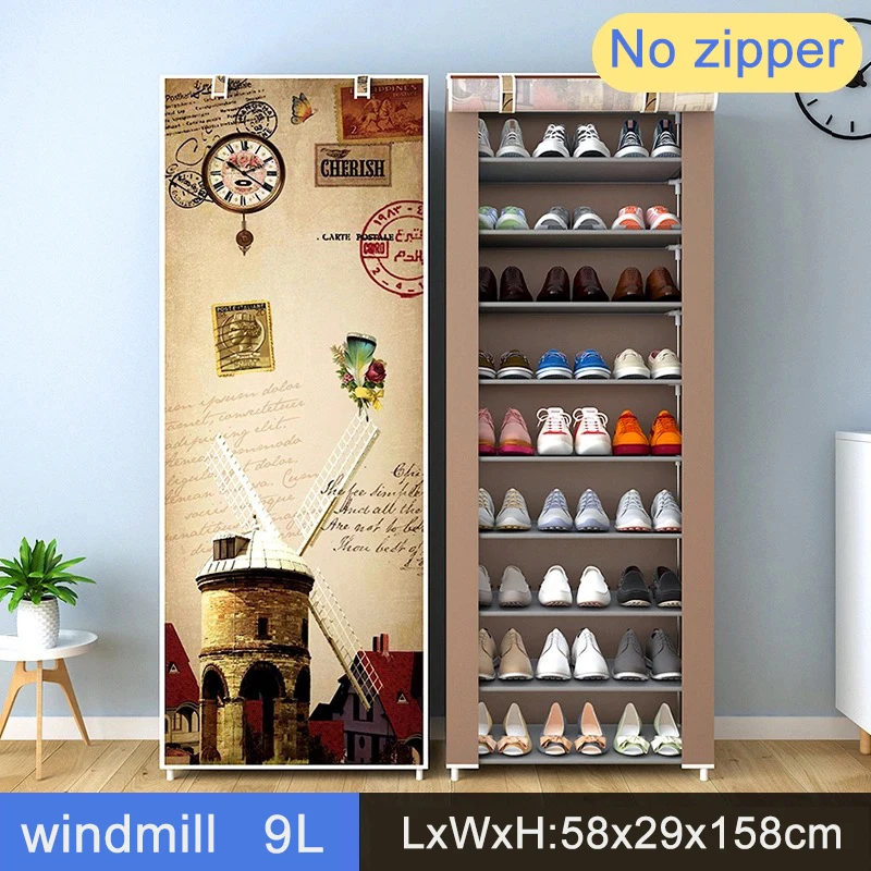 

Multi-Layer Simple Shoe Rack Dormitory Household Door Dustproof Belt Cloth Cover Storage Shoe Cabinet Shoemaker