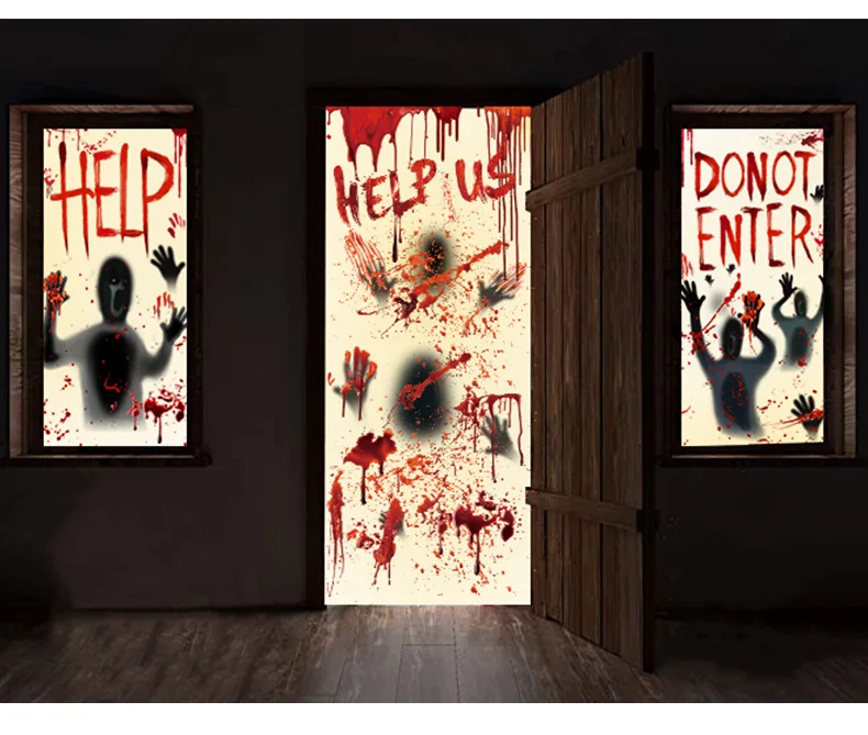 

Simulation Human Bloodstain Wall Sticker Happy 2021 Halloween Decor Horror Theme Parti Decor Horror Atmosphere Ghost House Decor