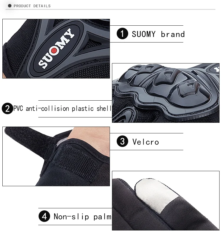 

SUOMY Motorcycle Gloves Men Racing Gear Moto Motorbike Motocross Riding Gloves Motorcycle Breathable Summer Full Finger Gloves
