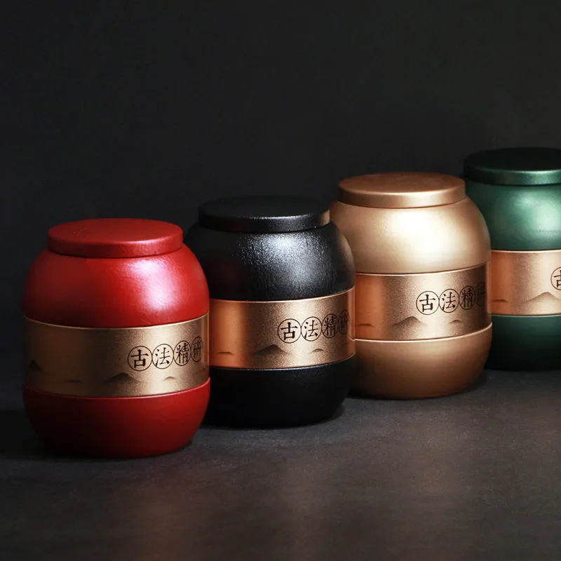 Цельнокроеное платье герметичный небольшая железная Коробки Чай хранения банок