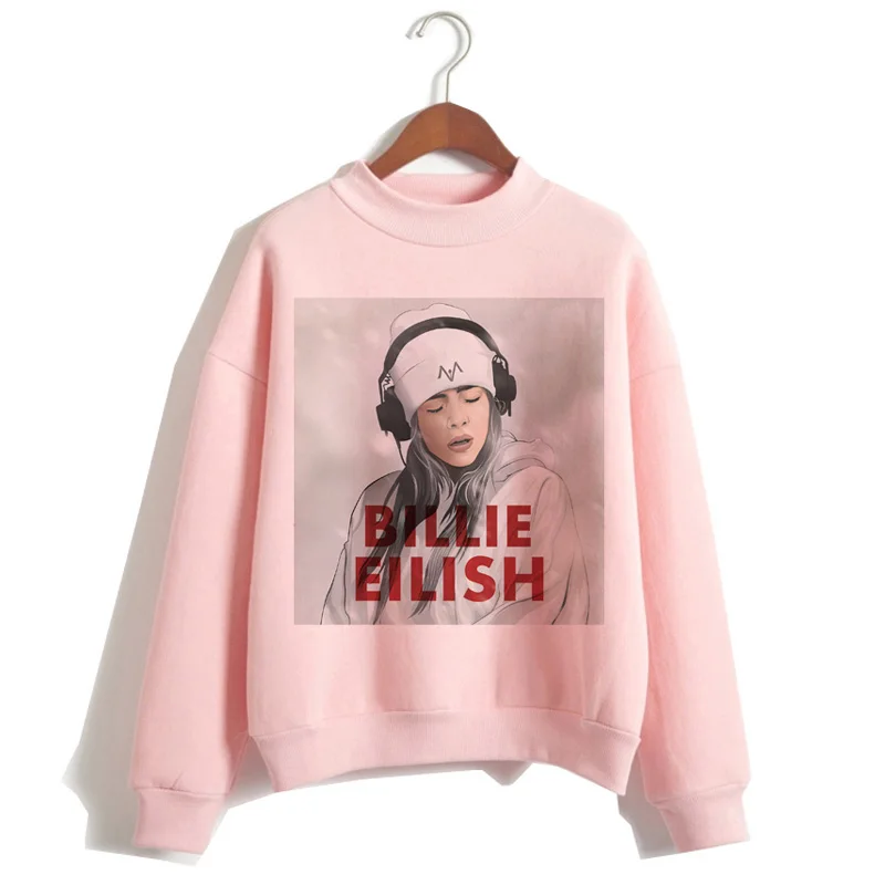 P1848K-pink Billie Eilish негабаритных худи для женщин Harajuku корейский хип хоп стиль Kawaii 90s Толстовка Женский капюшон Черная пятница Рождество - Цвет: P1848K-pink