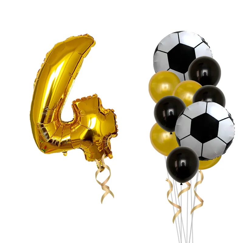 9 шт./лот вечерние воздушные шары для футбольного мяча Черное золото 32 дюйма номер