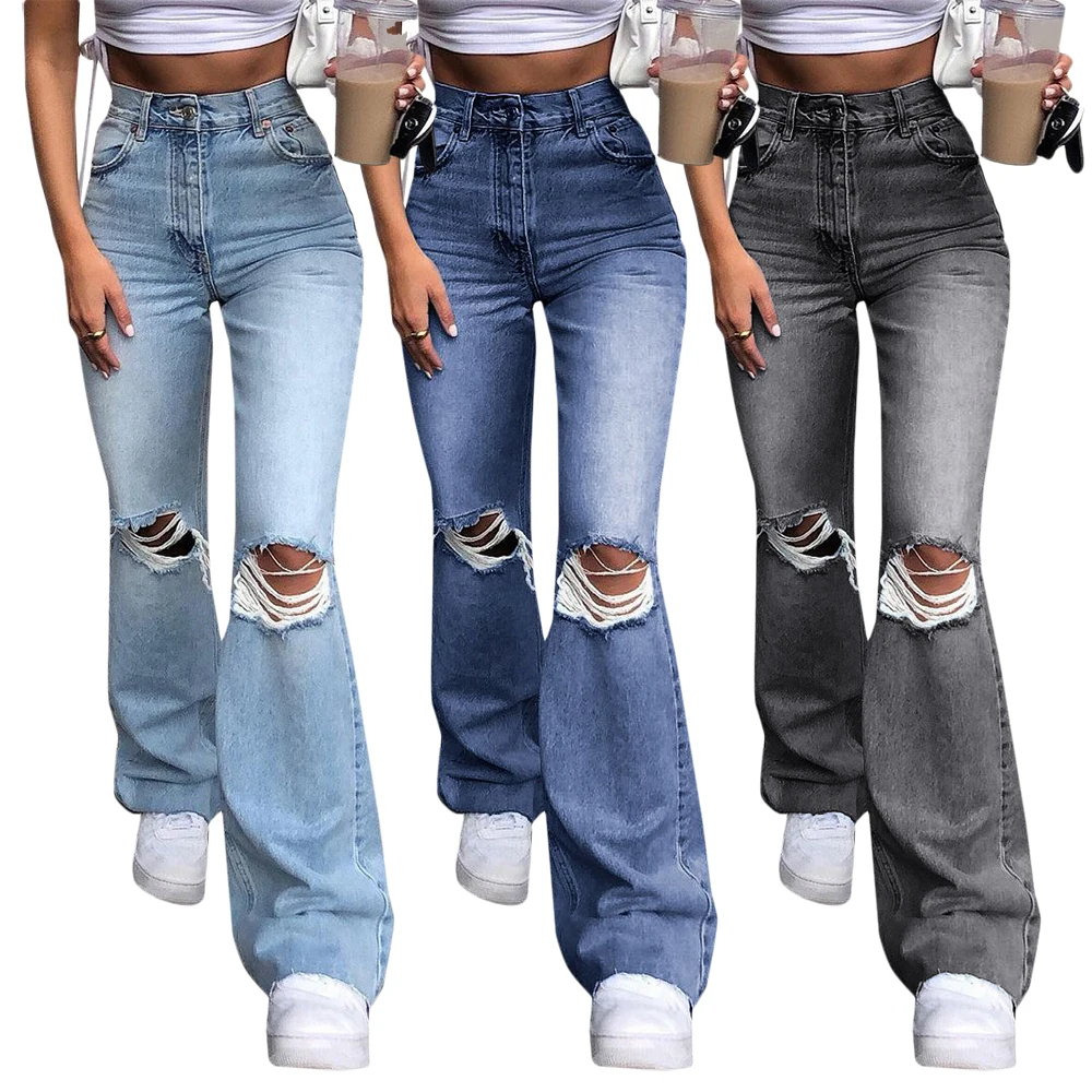 Skinny Flared Jeans Women's Fashion Denim  Pants Bootcut Bell Bottoms Stretch Trousers Women Jeans Woman Jeans Low Rise Jeans rock revival jeans