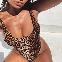 zoctuo leopard backless bodysuit bodies for women beach swimming party club wear sexy bodycon women clothing jumpsuit one suit