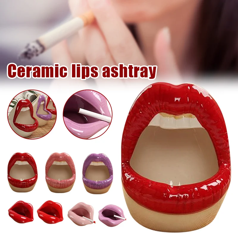 

Ceramic Ashtray Creatives Lip Shape Personality Ornaments For Fashion Home Mini Gifts JA55