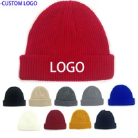 winter mens cap team custom logo cap solid color landlord woolen beanie unisex knitted hat womens hats winter wholesale
