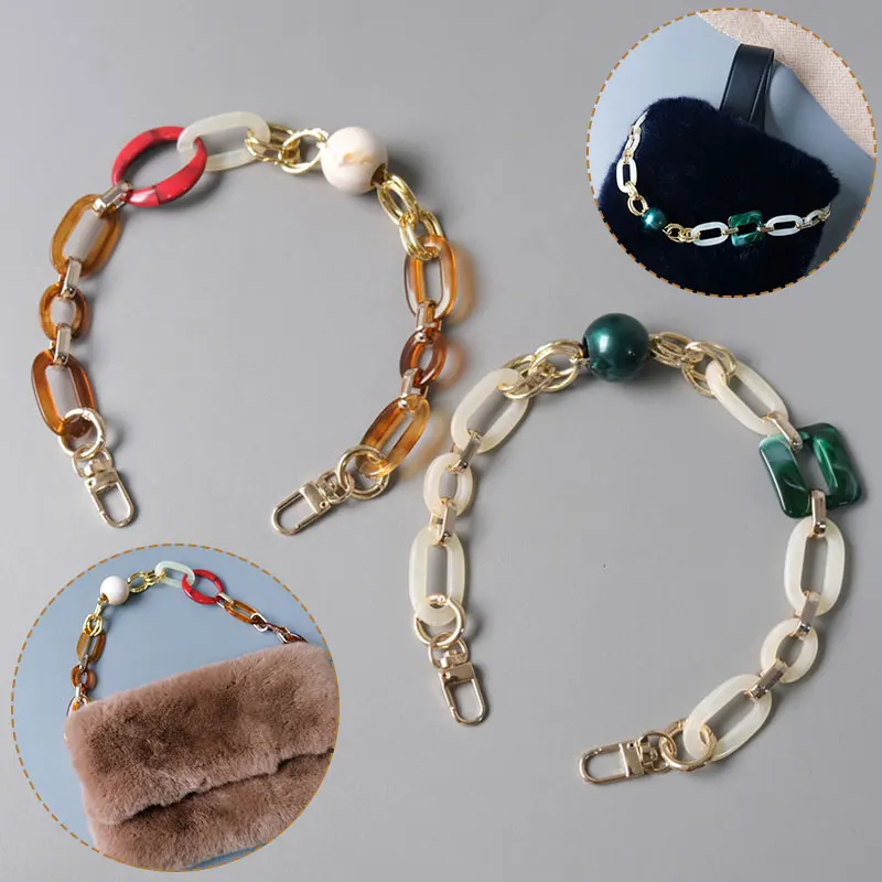 Acrylic Resin Woman Bag Handles 43cm Luxury Handcrafted Wristband Women Handb ag Strap Replacement Bag Handle Circlet Bag Belts