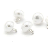 20pcs oval faux pearl white sewing buttons for clothes women shirt decorative small handmade diy crafts accessories wholesale