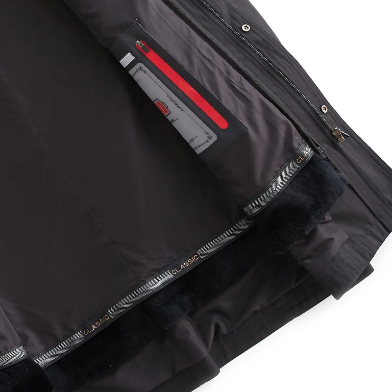 Мужское зимнее пальто с капюшоном из натурального енота парки подкладкой