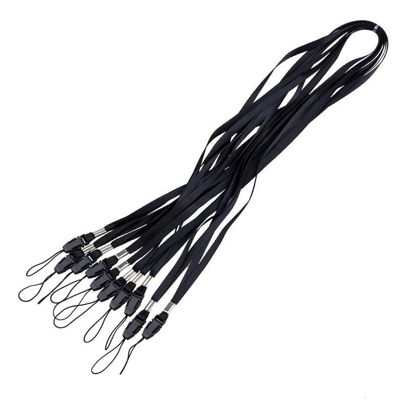 10x Black Lanyard Neck Strap For ID Pass Card Badge / Mobile Phone Holder | Мобильные телефоны и аксессуары