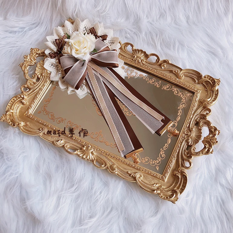 

Tiramisu hand-made flower pill original lolita lace flower ornate side clip