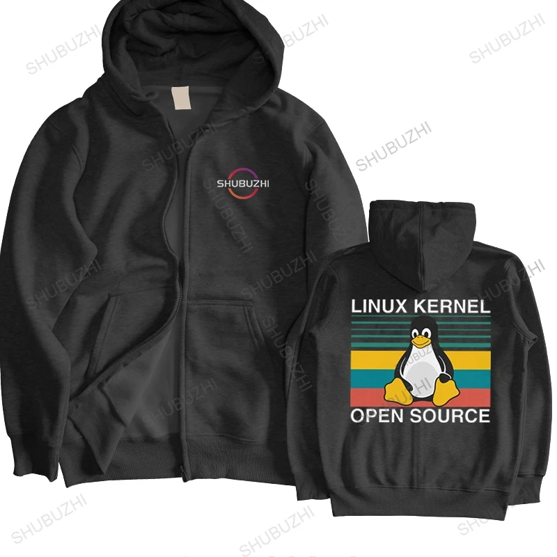 

Модная ретро-куртка с капюшоном Linux с открытым исходным кодом, толстовка из чистого хлопка, пингвин, программируемый пуловер, кодирующий код...