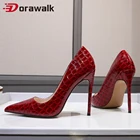 Туфли-лодочки женские на очень высоком каблуке 12 см с острым носком